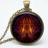 Glass Flame Witchcraft Pentagram Necklace