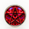 Red Glass Pentagram Witchcraft Adjustable Ring