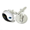 Yin Yang Glass Blue Cat Eye Witchcraft Cufflink